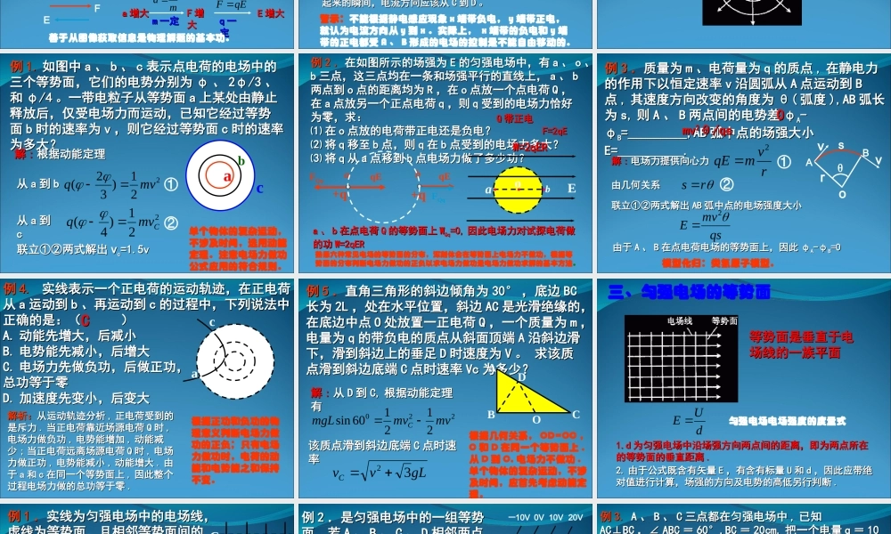 2009届高三第一轮复习——等势面的理解和应用23