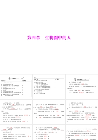2013年中考生物复习 第四章 生物圈中的人课件 北师大版