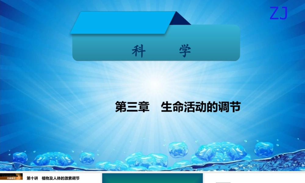 -八年级科学上册 第三章 生命活动的调节 第十讲 植物及人体的激素调节精讲课件 （新版）浙教版-（新版）浙教版初中八年级上册自然科学课件