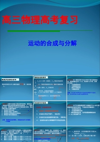2009届高三第一轮复习——运动的合成与分解18