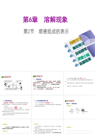 2014-2015九年级化学下册 6.2 溶液组成的表示课件 （新版）沪教版