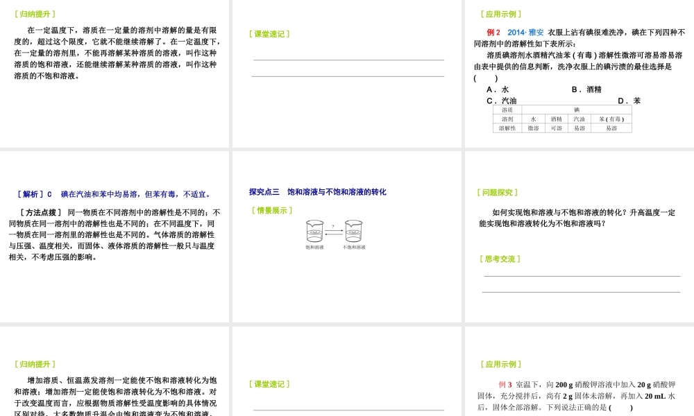 2014-2015九年级化学下册 6.3（第1课时）影响物质溶解性的因素课件 （新版）沪教版
