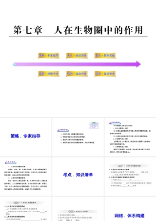 2012年中考生物学第一轮复习资料 第三单元第七章人在生物圈中的作用课件 济南版