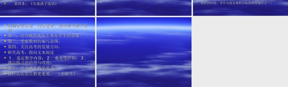 2009年福建省高三年语文学科研修选修模块教学研究