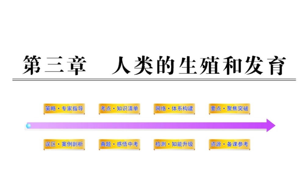 2012年中考生物学第一轮复习资料 第四单元第三章人的生殖发育课件 济南版