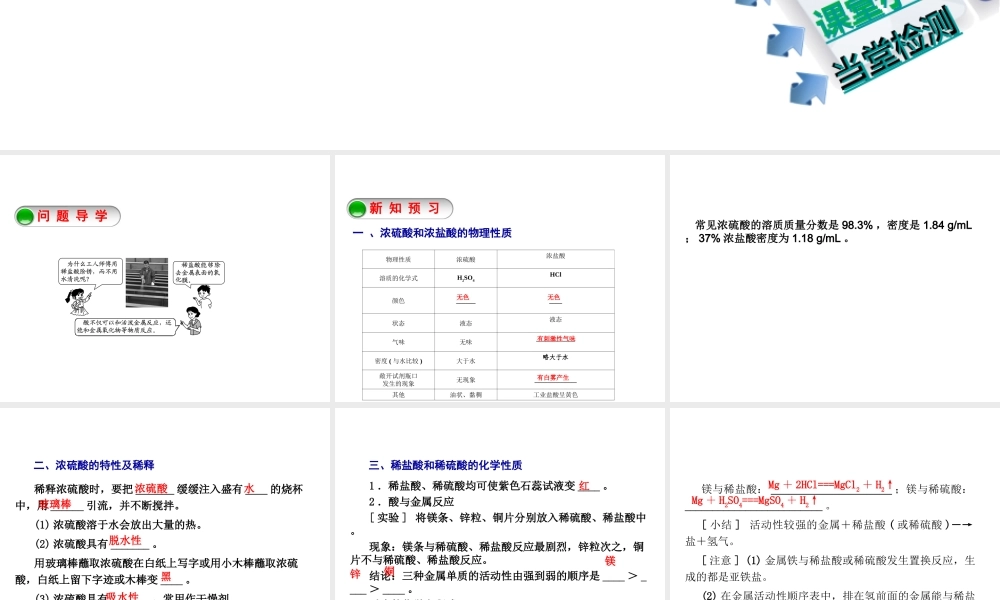 2014-2015九年级化学下册 7.2（第1课时）常见的酸课件 （新版）沪教版