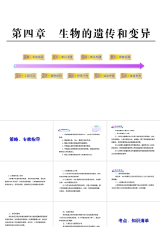 2012年中考生物学第一轮复习资料 第四单元物种的延续第四章生物的遗传和变异课件 济南版