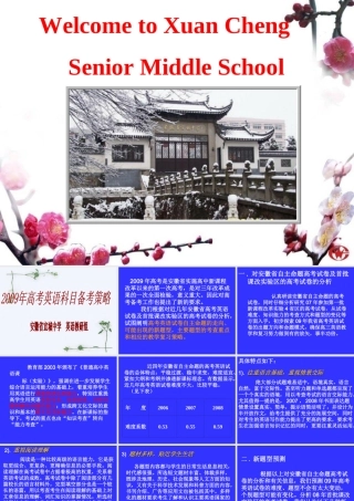 2009年高考英语备考策略课件(宣城中学 英语教研组)安徽省首届江南十校教育论坛发言稿