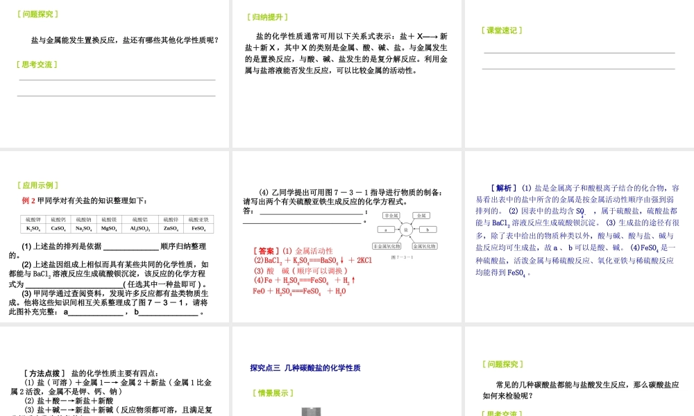 2014-2015九年级化学下册 7.3（第1课时）盐课件 （新版）沪教版
