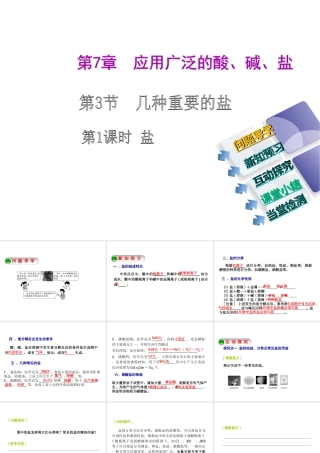 2014-2015九年级化学下册 7.3（第1课时）盐课件 （新版）沪教版