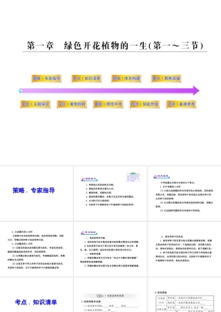 2012年中考生物学第一轮复习资料 第四单元物种的延续第一章绿色开花植物的一生（第一、三节）课件 济南版