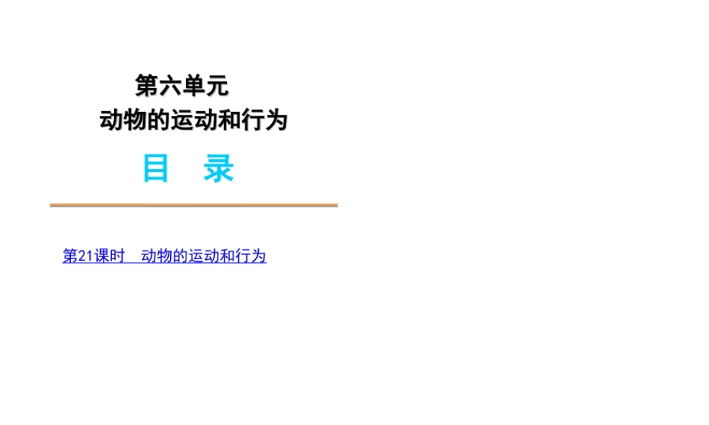 2012年中考生物一轮复习 八年级上册 第六单元 动物的运动和行为精品课件 苏教版