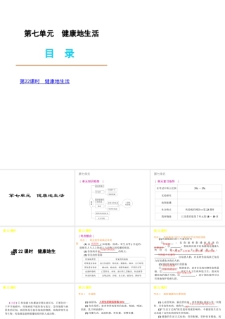 2012年中考生物一轮复习 八年级上册 第七单元 健康地生活精品课件 苏教版