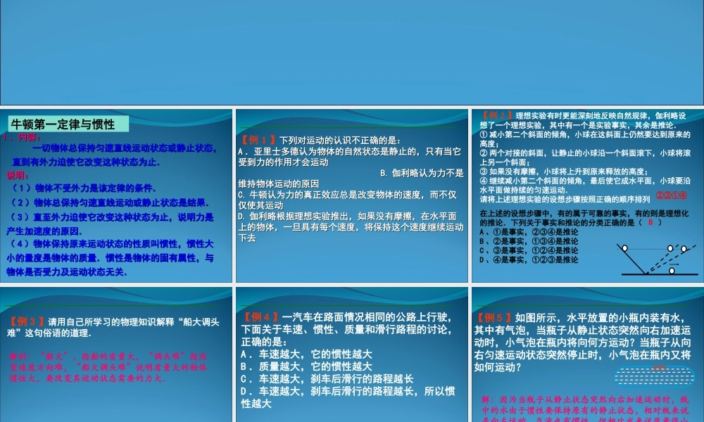 2009高考物理专题复习：牛顿运动定律的基本概念06