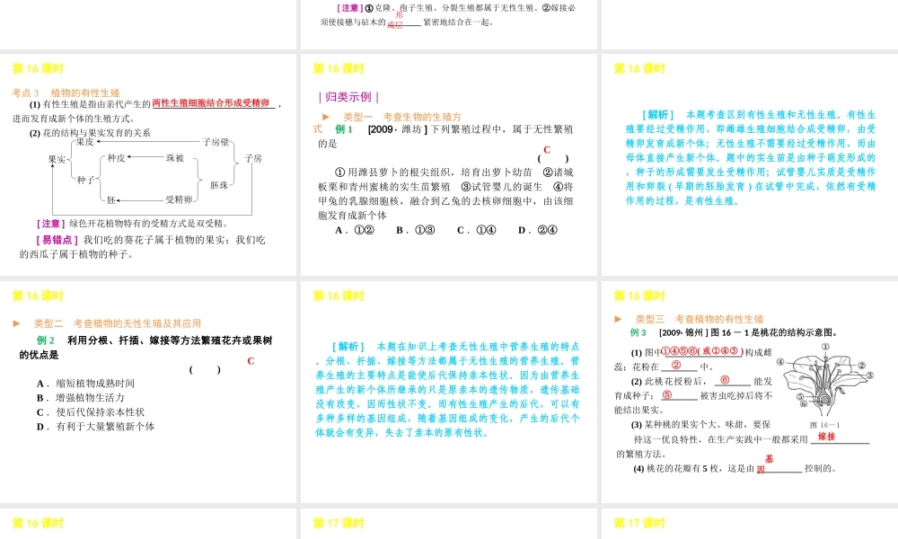 2012年中考生物一轮复习 八年级上册 第五单元 生物的生殖、发育与遗传精品课件 苏教版
