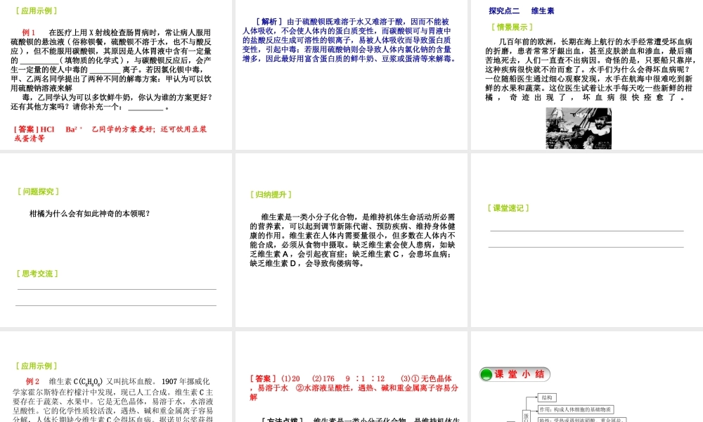 2014-2015九年级化学下册 8.3 蛋白质+维生素课件 （新版）沪教版