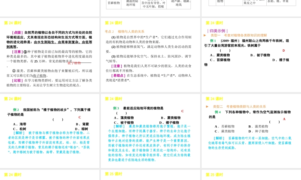 2012年中考生物一轮复习 八年级下册 第九单元 生物的多样性精品课件 苏教版