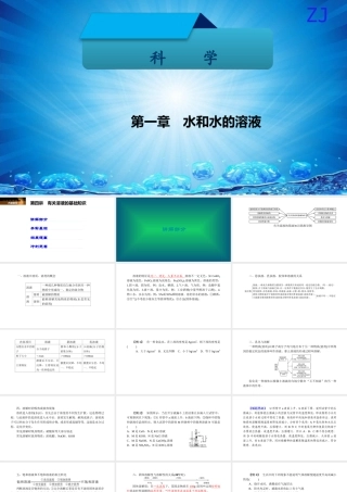 -八年级科学上册 第一章 水和水的溶液 第四讲 有关溶液的基础知识精讲课件 （新版）浙教版-（新版）浙教版初中八年级上册自然科学课件
