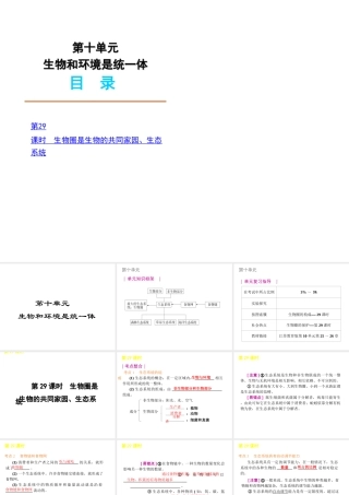 2012年中考生物一轮复习 八年级下册 第十单元 生物和环境是统一体精品课件 苏教版