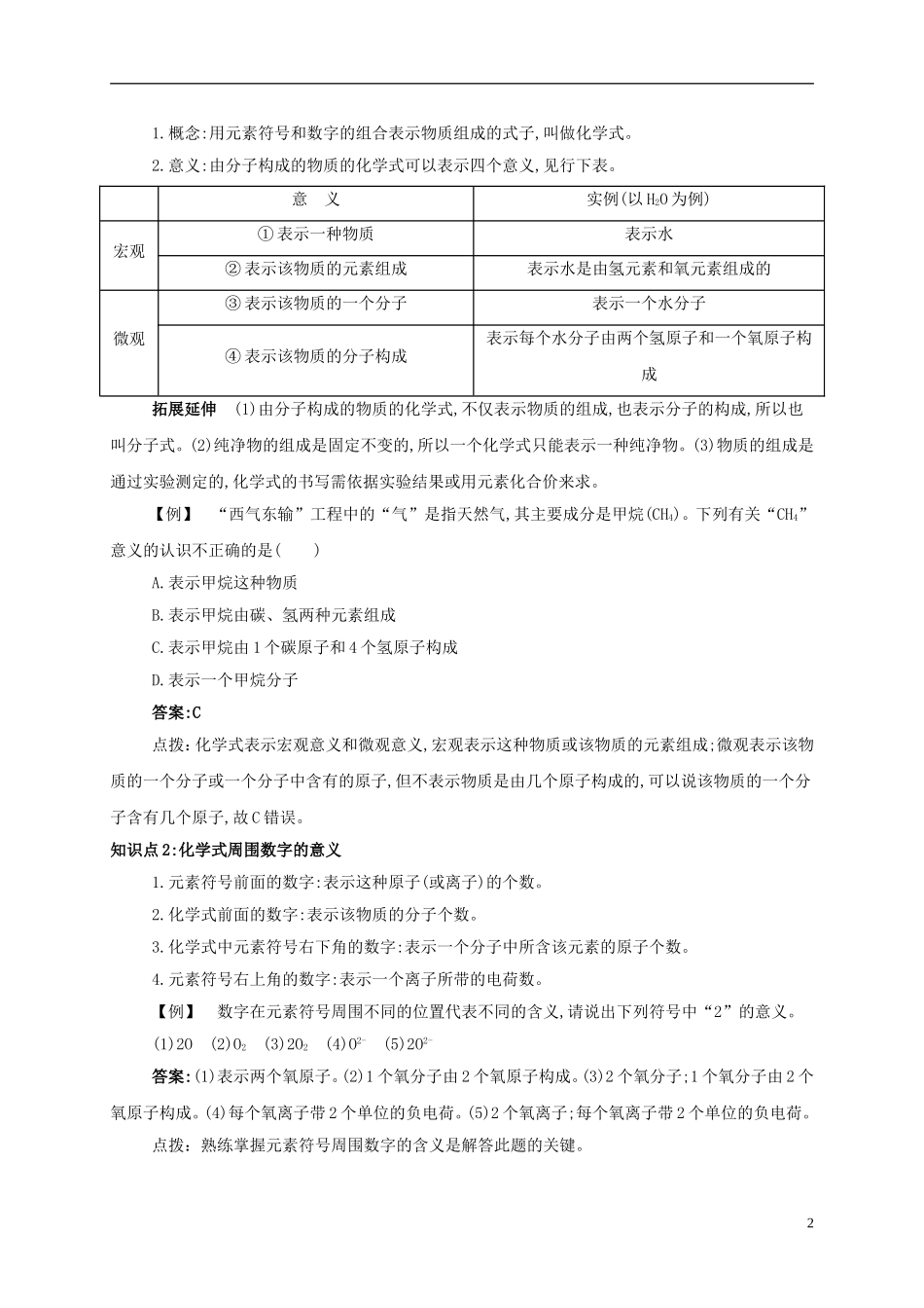 第四单元 自然界的水 课题4 化学式与化合价_第2页