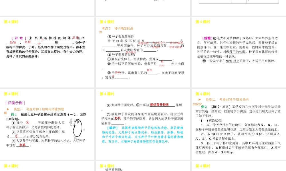 2012年中考生物一轮复习 七年级上册 第三单元 生物圈中的绿色植物精品课件 苏教版