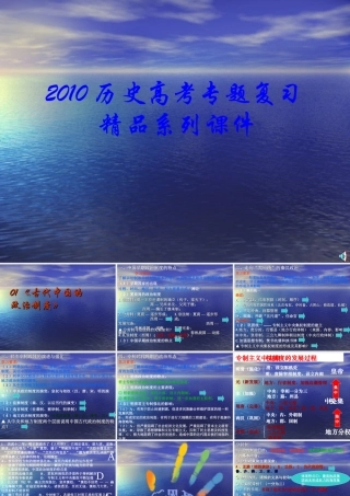 2010届历史高考专题复习精品系列01：《古代中国的政治制度》