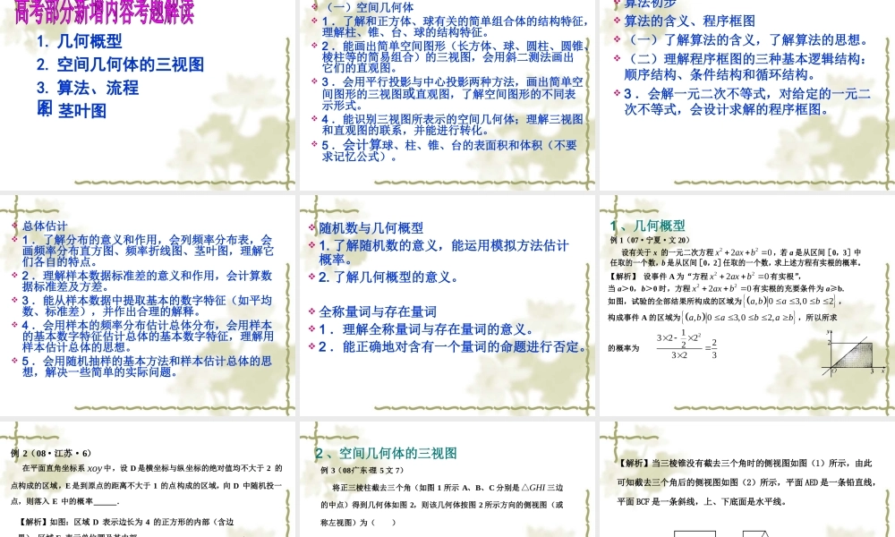 2010届浙江省新课程高三数学高考备考信息报告会
