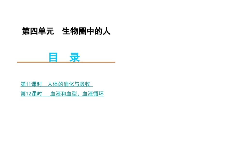 2012年中考生物一轮复习 七年级下册 第四单元 生物圈中的人2精品课件 苏教版