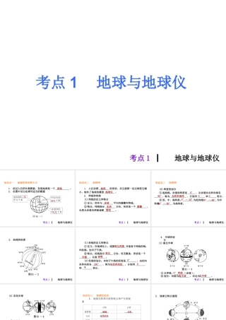 2013届中考地理最后冲刺 考点1 地球与地球仪课件