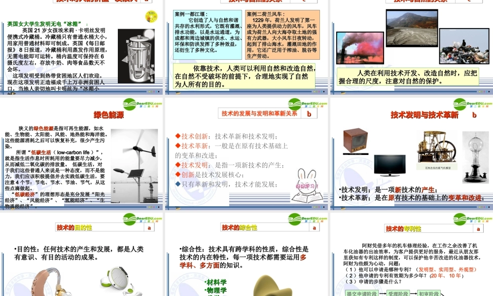 2010年6月份高二通用技术 会考复习资料 第一章 走进技术世界教学课件