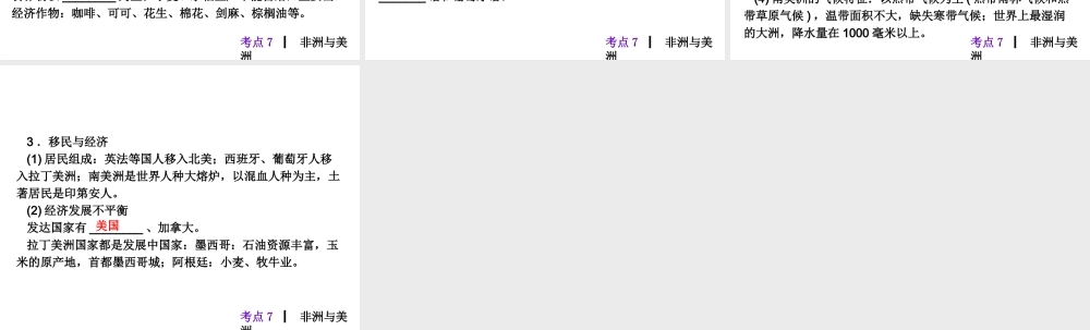2013届中考地理最后冲刺练 考点7 非洲与美洲课件 湘教版