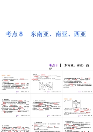 2013届中考地理最后冲刺练 考点8 东南亚、南亚、西亚课件 湘教版