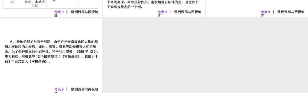 2013届中考地理最后冲刺练 考点9 欧洲西部与两极地区课件 湘教版