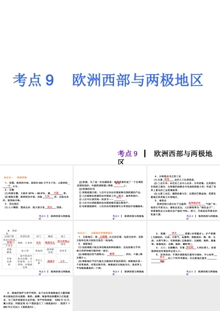 2013届中考地理最后冲刺练 考点9 欧洲西部与两极地区课件 湘教版