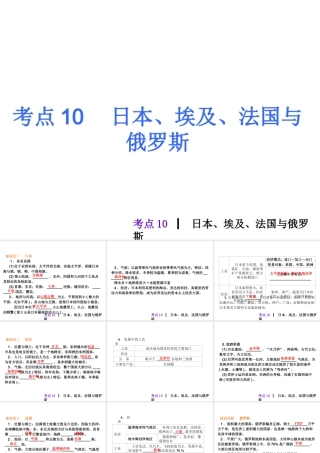 2013届中考地理最后冲刺练 考点10 日本、埃及、法国与俄罗斯课件 湘教版