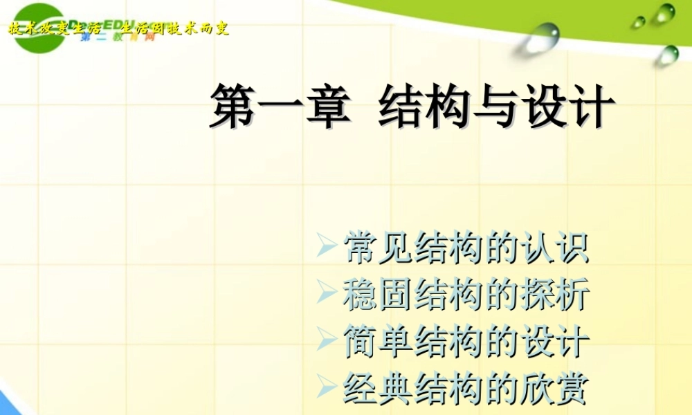 2010年9月份高考通用技术第一轮复习资料第一章 结构与设计课件