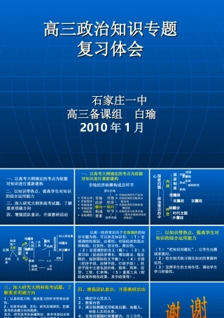 2010年河北省石家庄高三政治知识专题复习教学建议 知识专题复习的白瑜新人教版