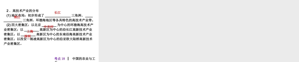 2013届中考地理最后冲刺练 考点18 中国的农业与工业课件 湘教版
