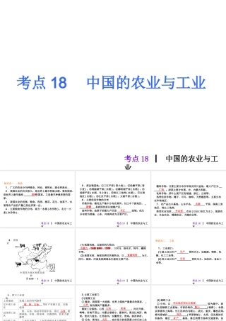 2013届中考地理最后冲刺练 考点18 中国的农业与工业课件 湘教版