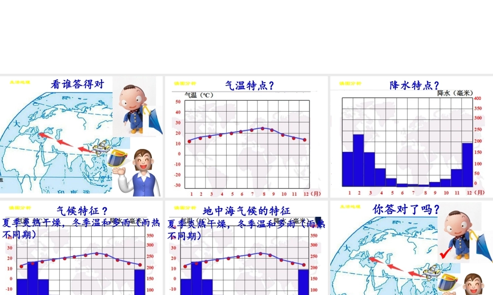2014-2015学年七年级地理上册 第四章 第四节 世界主要气候类型课件1 湘教版