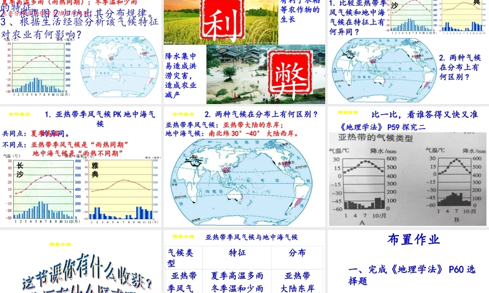 2014-2015学年七年级地理上册 第四章 第四节 世界主要气候类型课件1 湘教版