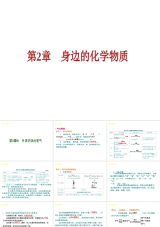 2013届中考化学考前热点聚焦《第3课时 性质活泼的氧气》（单课考点聚焦+热考精讲+知识点归类）课件 沪教版