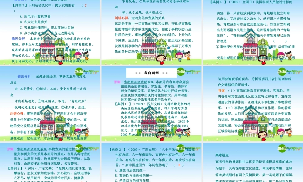 2010年高三政治高考复习专题PPT学案：20唯物辩证法（上）