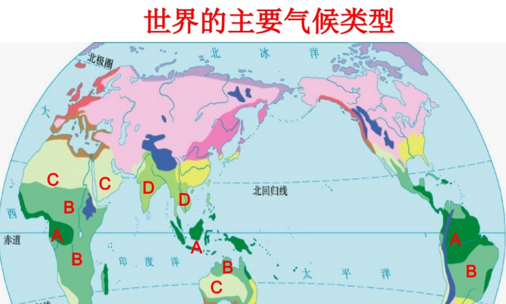 2014-2015学年七年级地理上册 第四章 世界的气候类型复习课件 湘教版