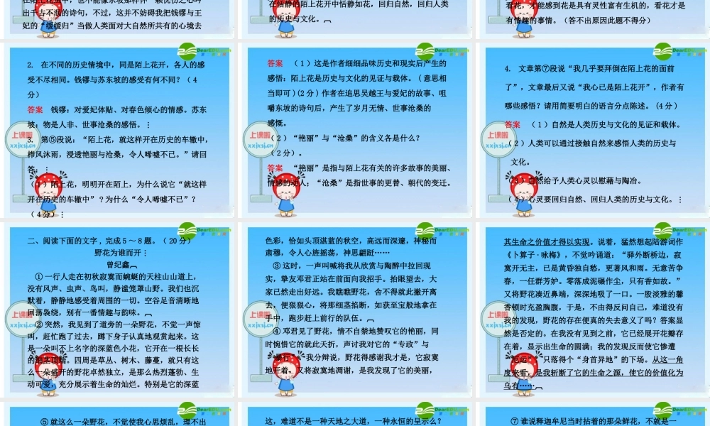 2010年高三英语高考二轮复习专题PPT学案：一花一叶总关情——写景