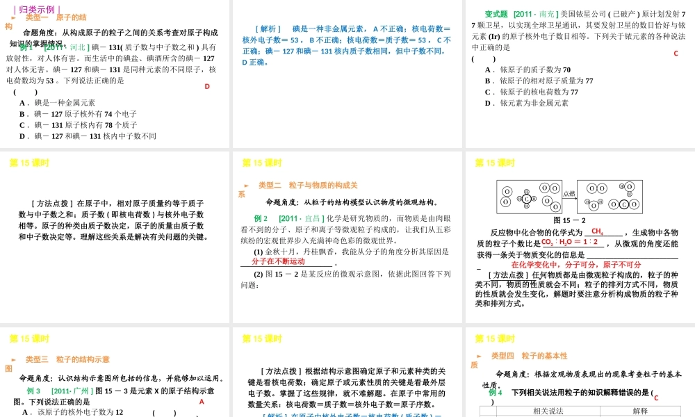 2012版中考化学二轮复习 专题三物质构成的奥秘精品课件 粤教版