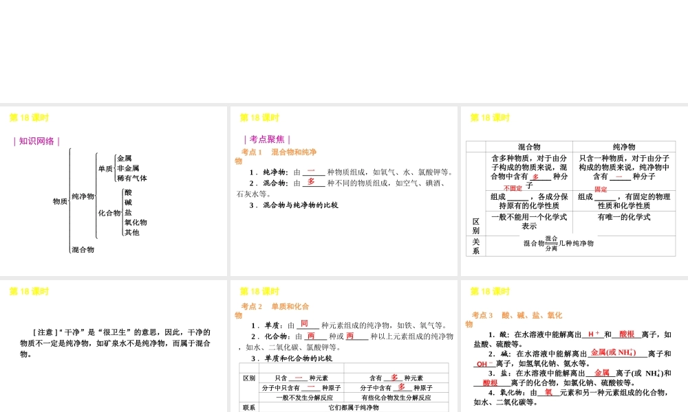 2012版中考化学一轮复习 18课时物质的多样性精品课件 人教新课标版