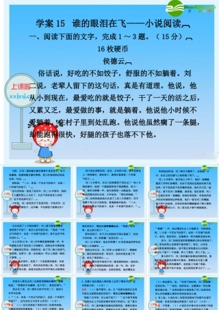 2010年高三英语高考二轮复习专题PPT学案：谁的眼泪在飞——小说阅读