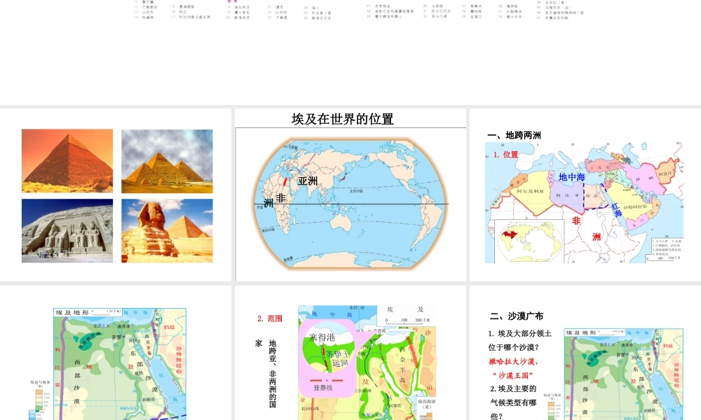 2014-2015学年七年级地理下册 第八章 第二节 埃及课件2 湘教版