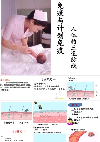 2013届中考生物 查漏补缺复习 专题八 免疫与计划免疫课件